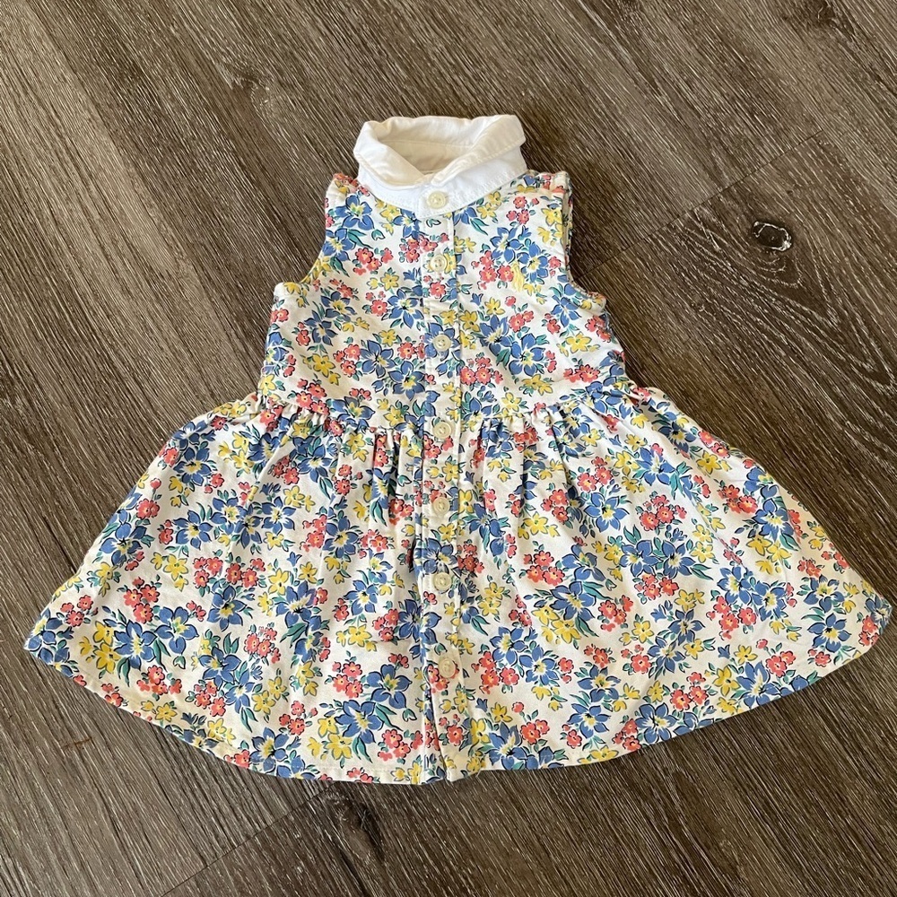Ralph Lauren Floral Baby Dress with White Collar